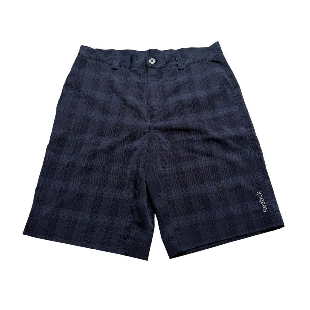 Reebok Men’s Blue Plaid Hybrid Shorts Sz 34